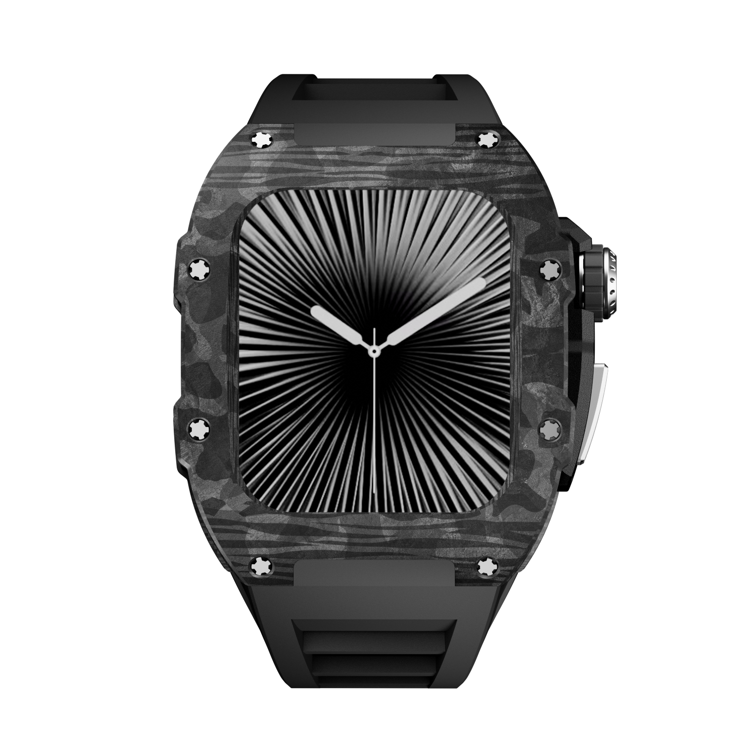 CARBON Series Case for Apple Watch Series 10,11 - 46mm  SILVER & CARBON FIBRE