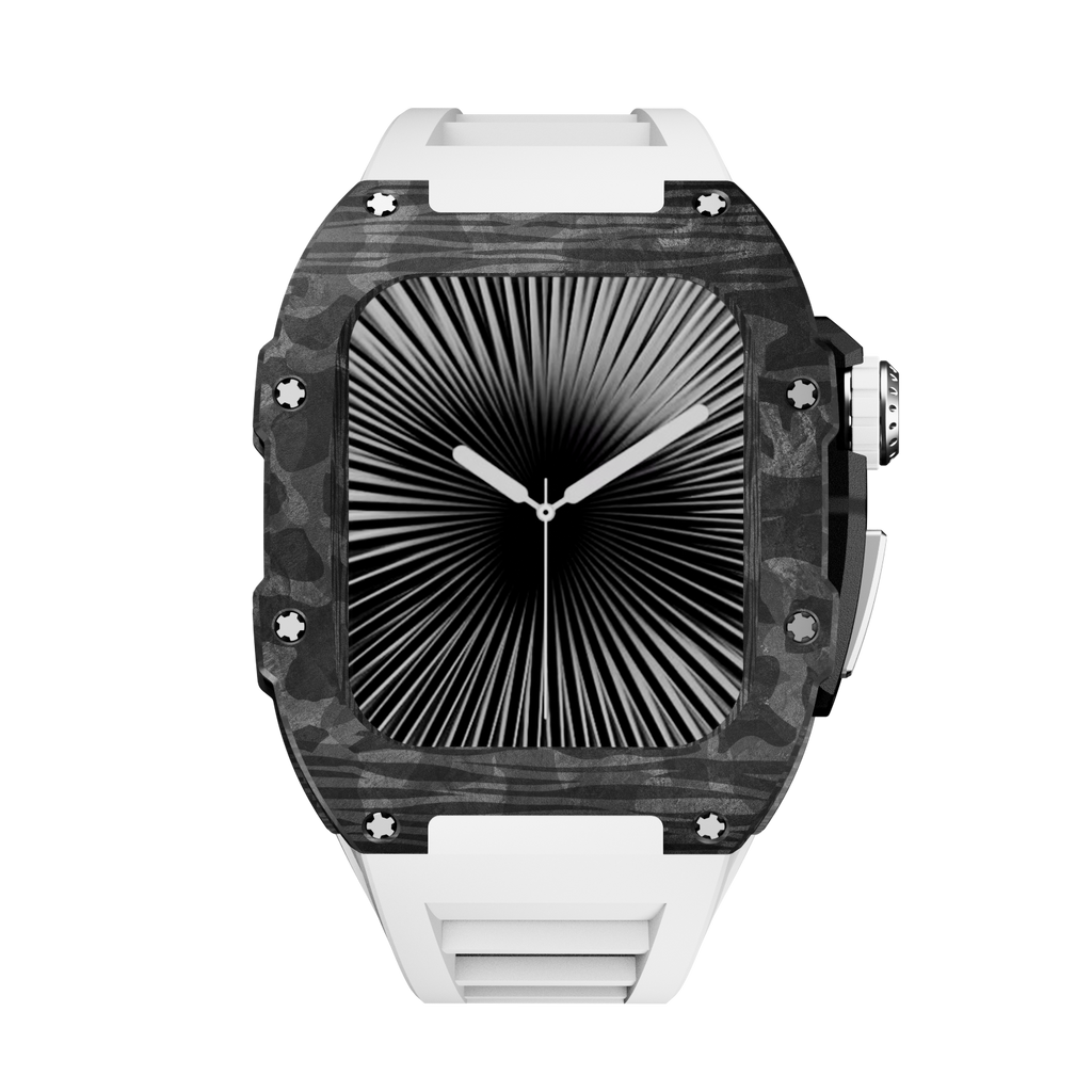 CARBON Series Case for Apple Watch Series 10,11 - 46mm  SILVER & CARBON FIBRE