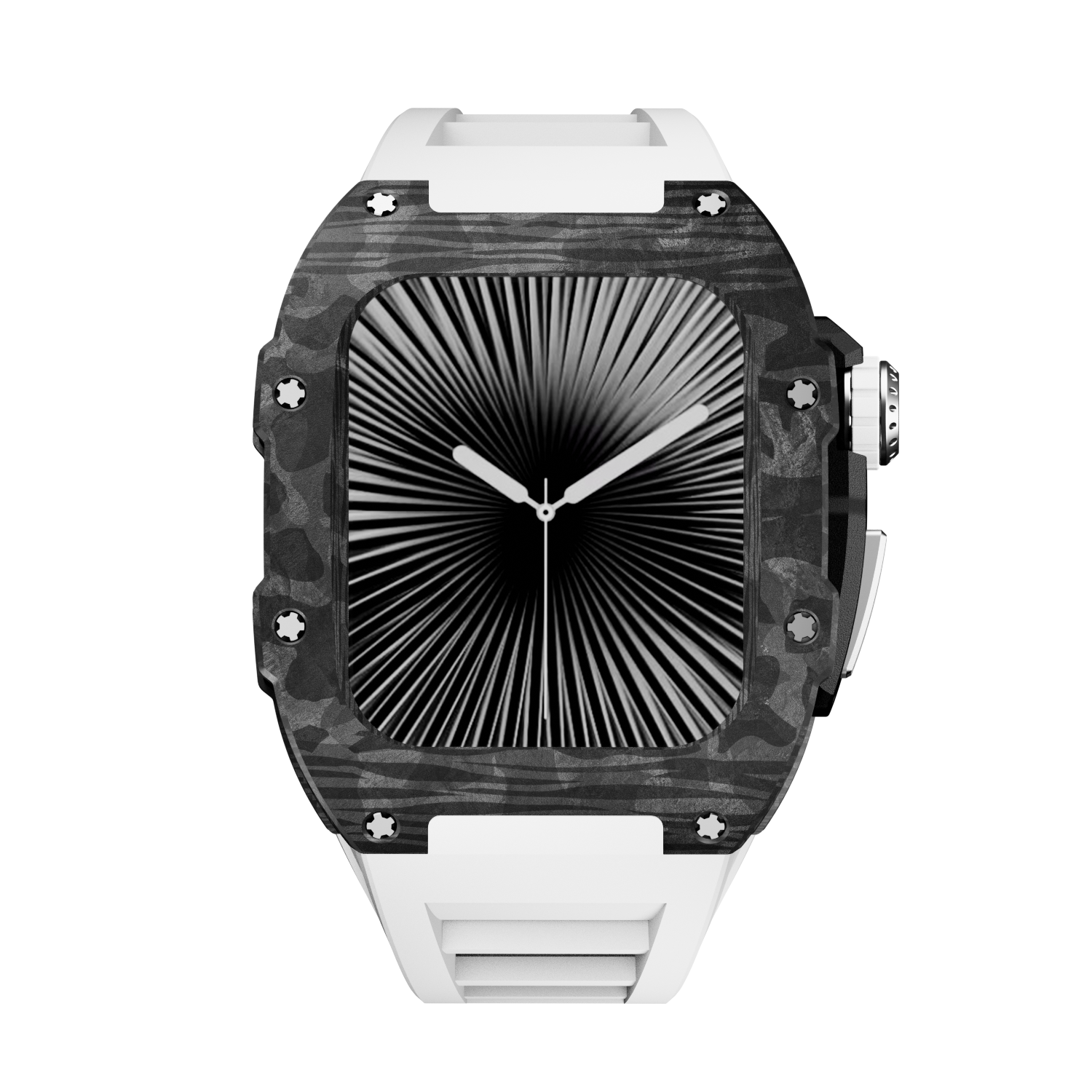 CARBON Series Case for Apple Watch Series 10,11 - 46mm  SILVER & CARBON FIBRE