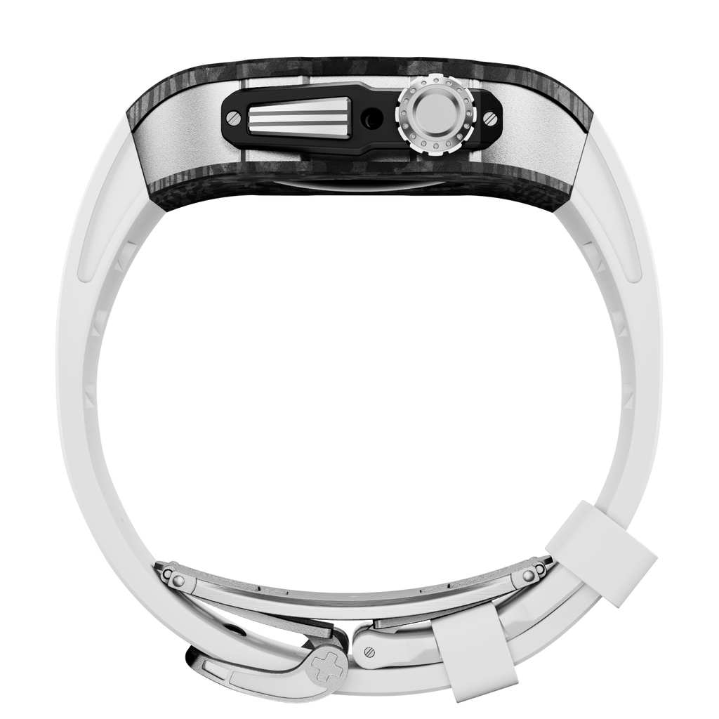 CARBON Series Case for Apple Watch Series 10,11 - 46mm  SILVER & CARBON FIBRE