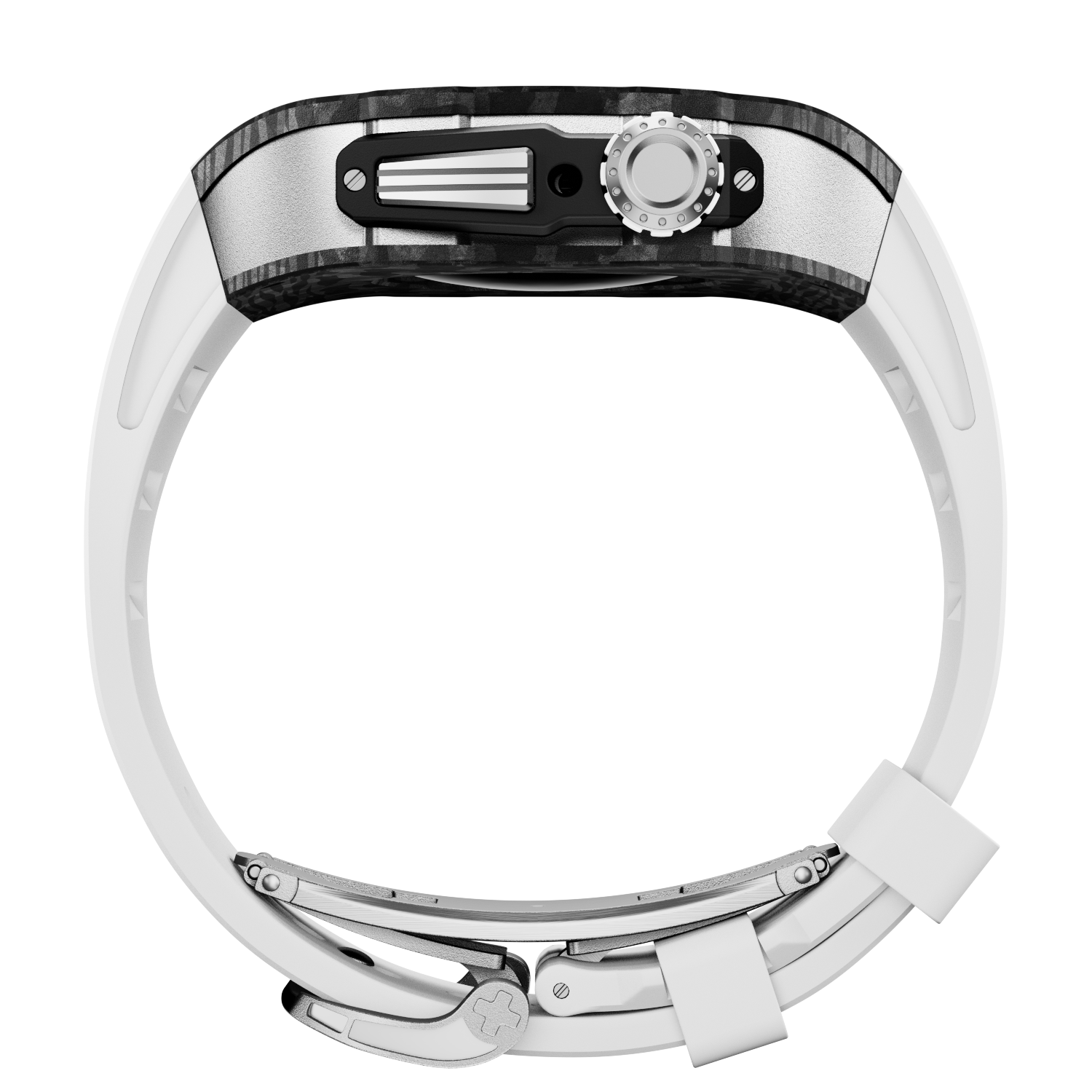 CARBON Series Case for Apple Watch Series 10,11 - 46mm  SILVER & CARBON FIBRE