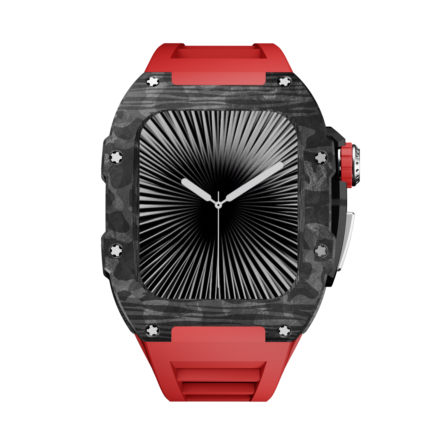 CARBON Series Case for Apple Watch Series 10,11 - 46mm  SILVER & CARBON FIBRE