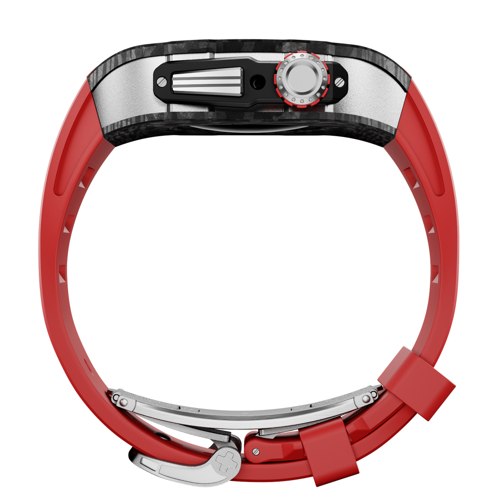 CARBON Series Case for Apple Watch Series 10,11 - 46mm  SILVER & CARBON FIBRE