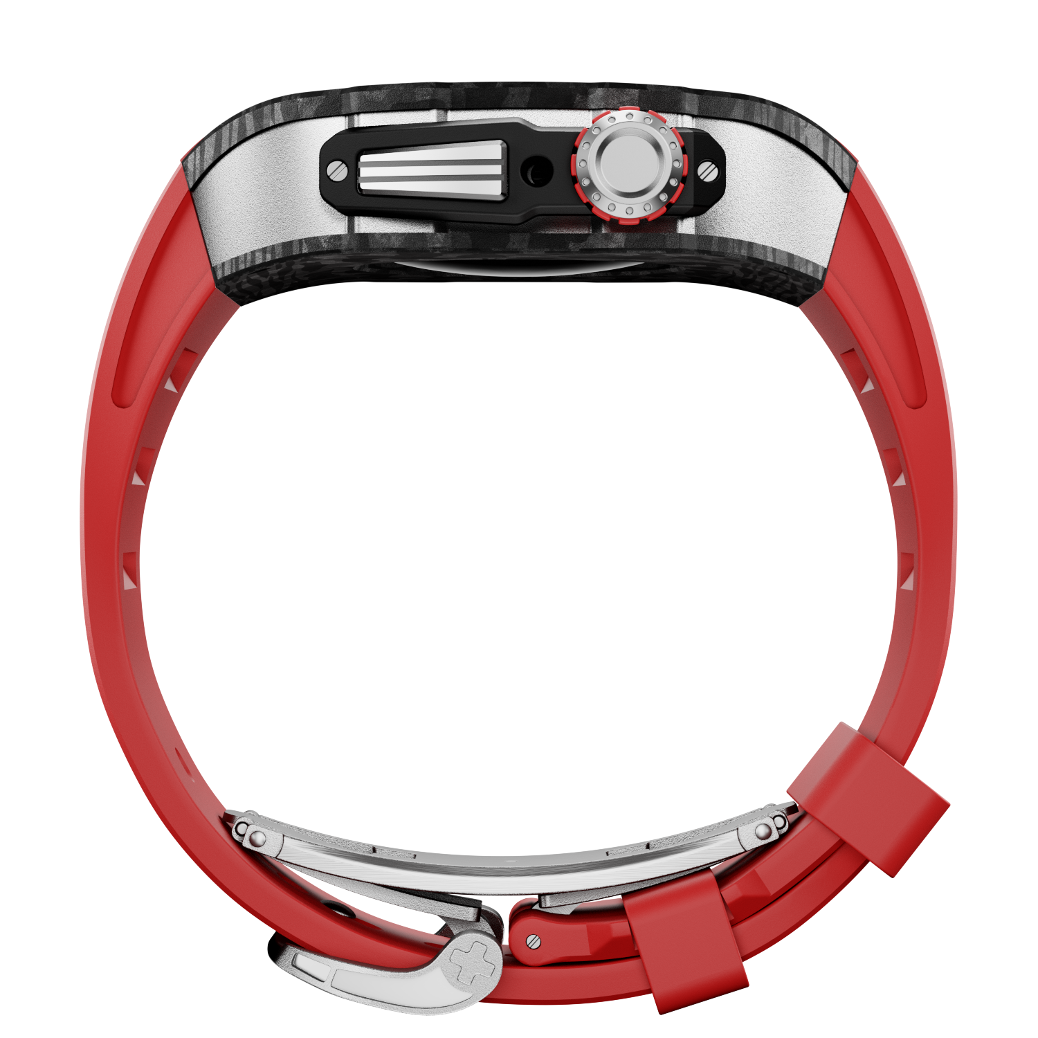 CARBON Series Case for Apple Watch Series 10,11 - 46mm  SILVER & CARBON FIBRE