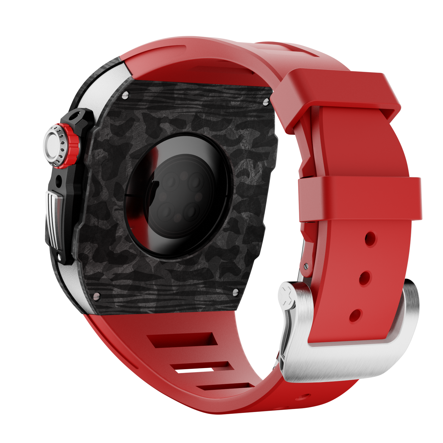 CARBON Series Case for Apple Watch Series 10,11 - 46mm  SILVER & CARBON FIBRE