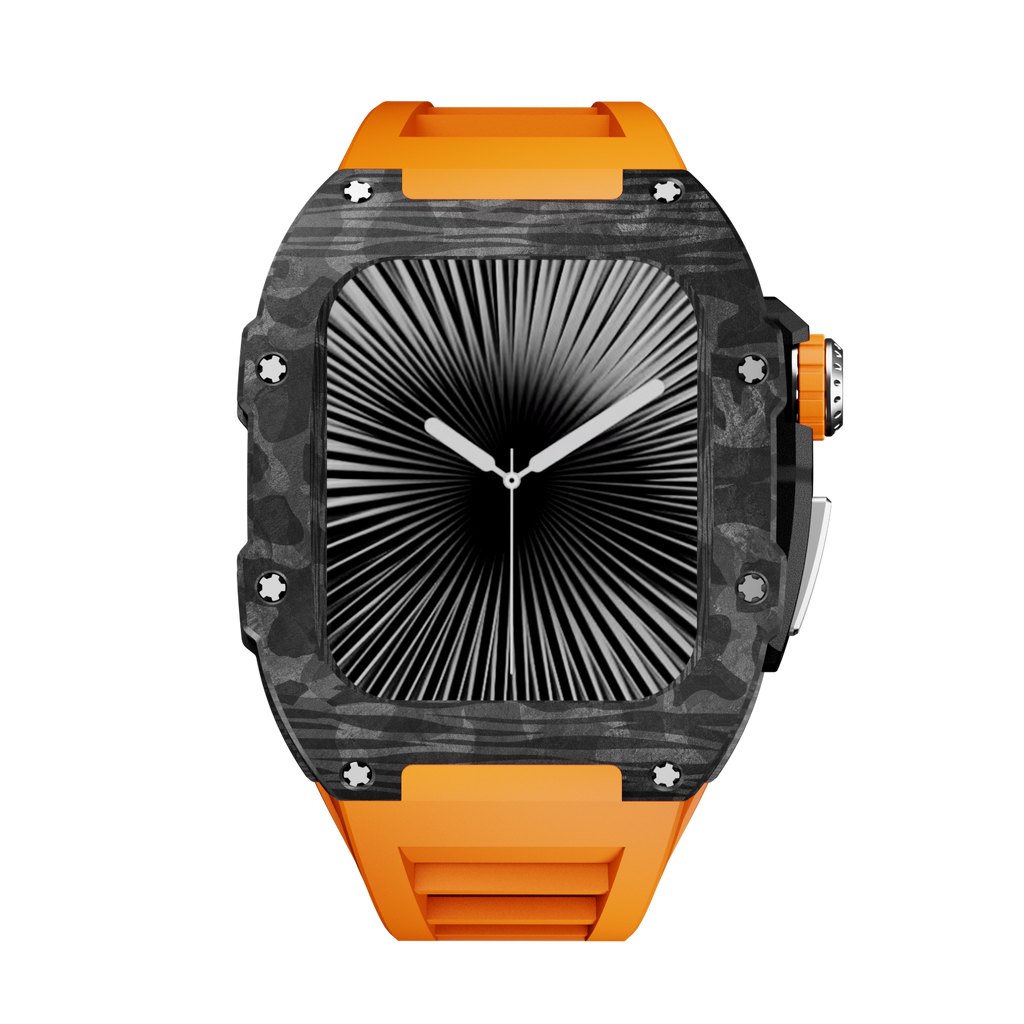 CARBON Series Case for Apple Watch Series 10,11 - 46mm  SILVER & CARBON FIBRE