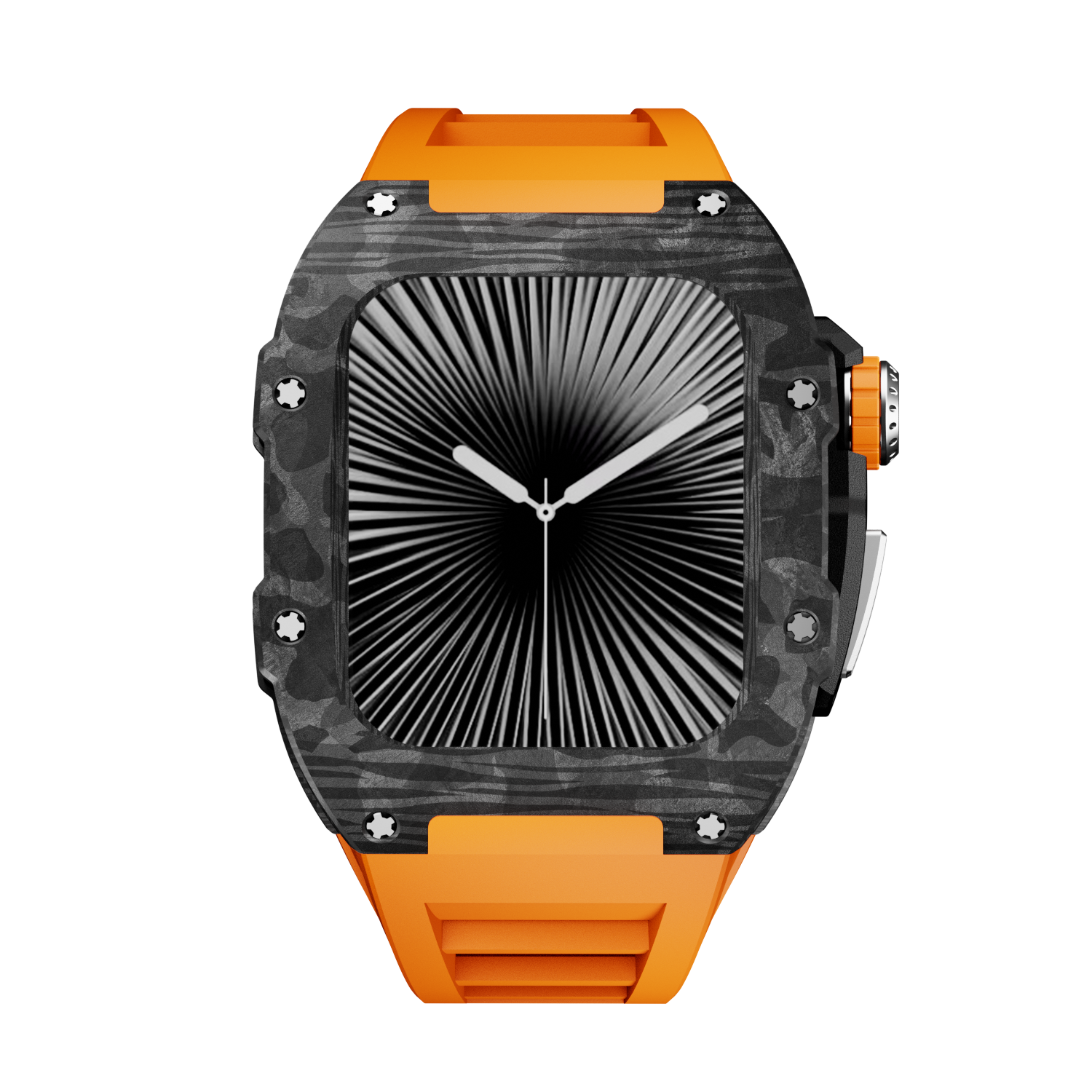 CARBON Series Case for Apple Watch Series 10,11 - 46mm  SILVER & CARBON FIBRE