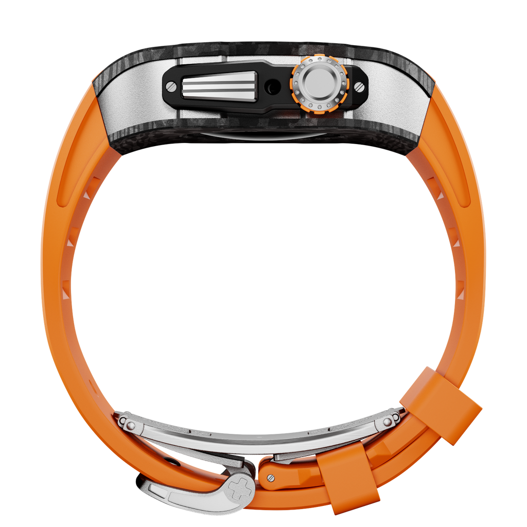 CARBON Series Case for Apple Watch Series 10,11 - 46mm  SILVER & CARBON FIBRE