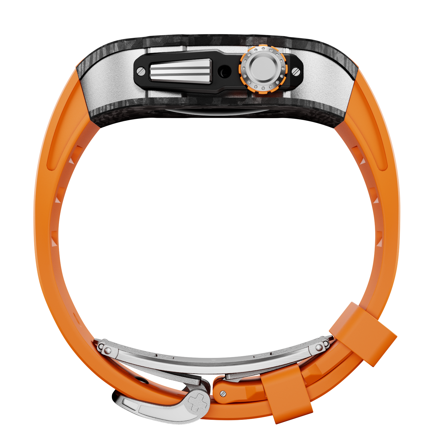 CARBON Series Case for Apple Watch Series 10,11 - 46mm  SILVER & CARBON FIBRE