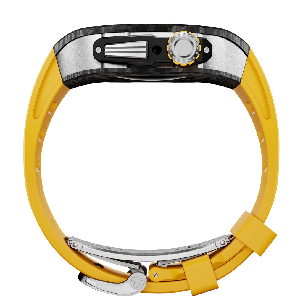 CARBON Series Case for Apple Watch Series 10,11 - 46mm  SILVER & CARBON FIBRE