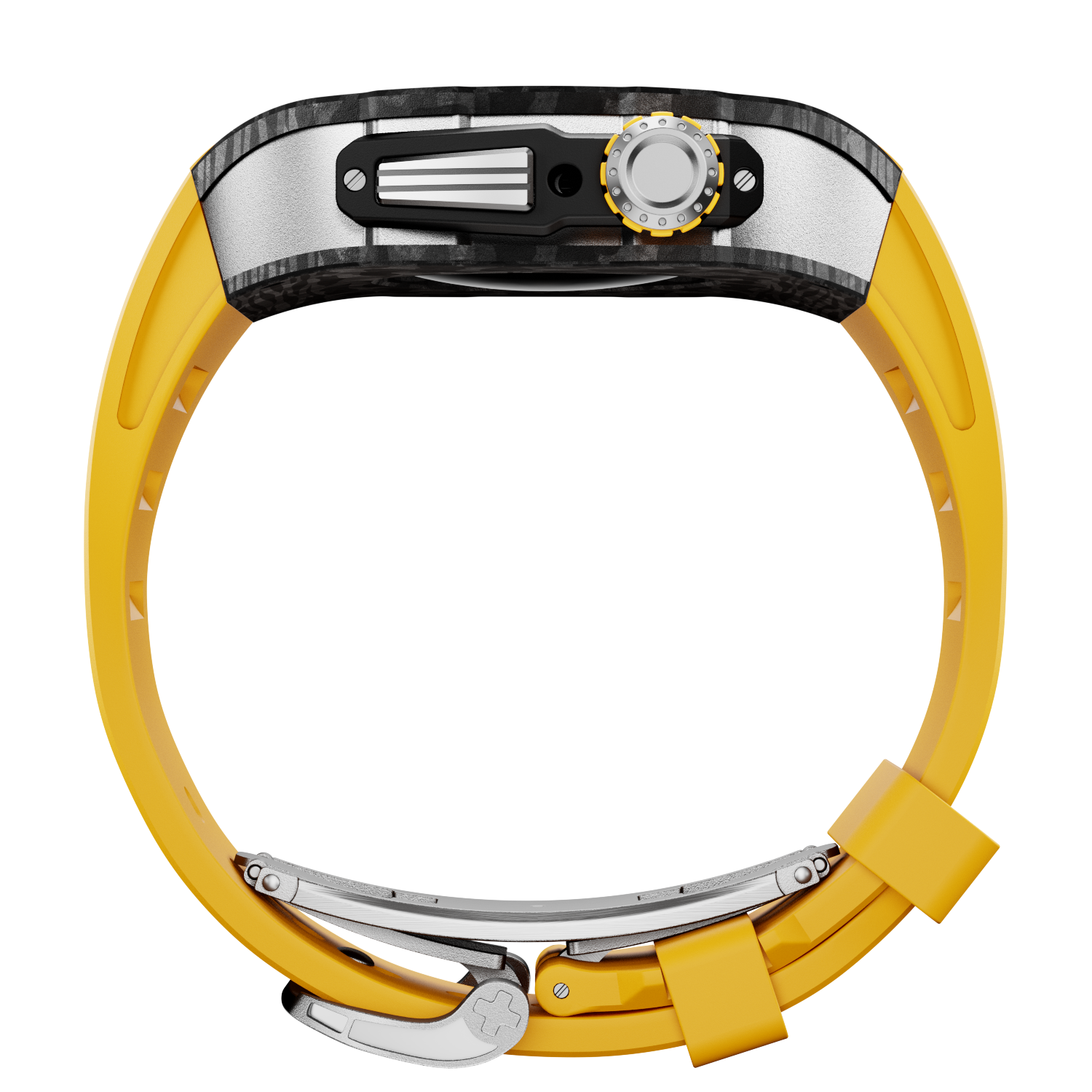 CARBON Series Case for Apple Watch Series 10,11 - 46mm  SILVER & CARBON FIBRE