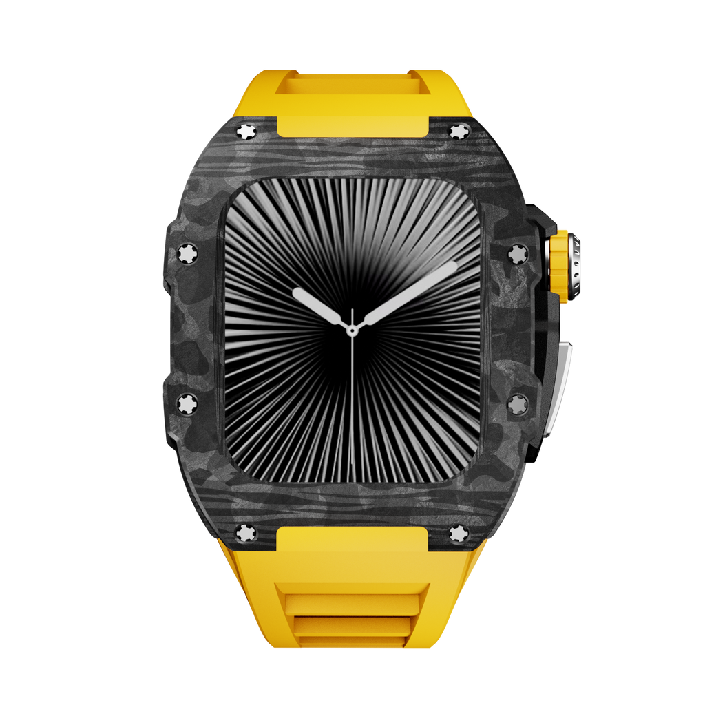 CARBON Series Case for Apple Watch Series 10,11 - 46mm  SILVER & CARBON FIBRE