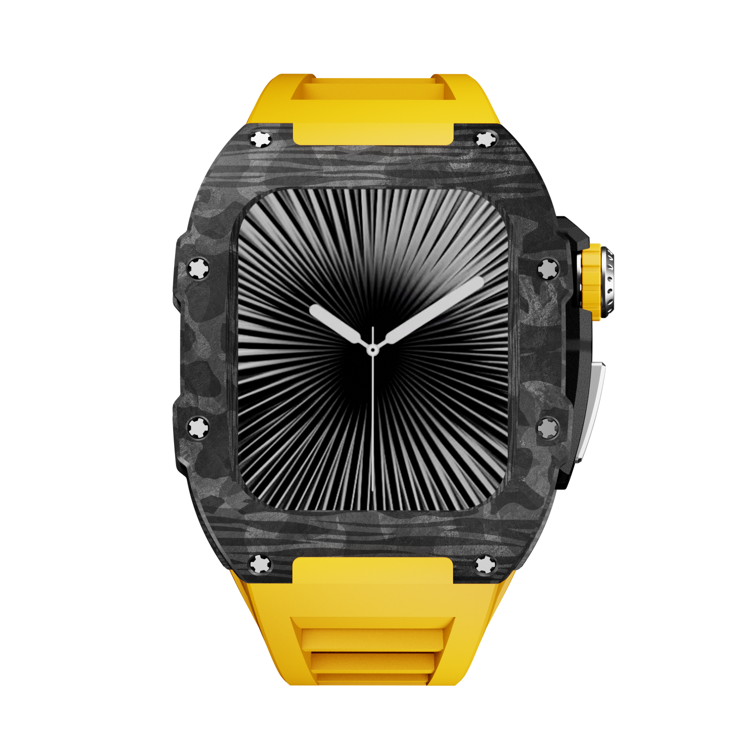 CARBON Series Case for Apple Watch Series 10,11 - 46mm  SILVER & CARBON FIBRE