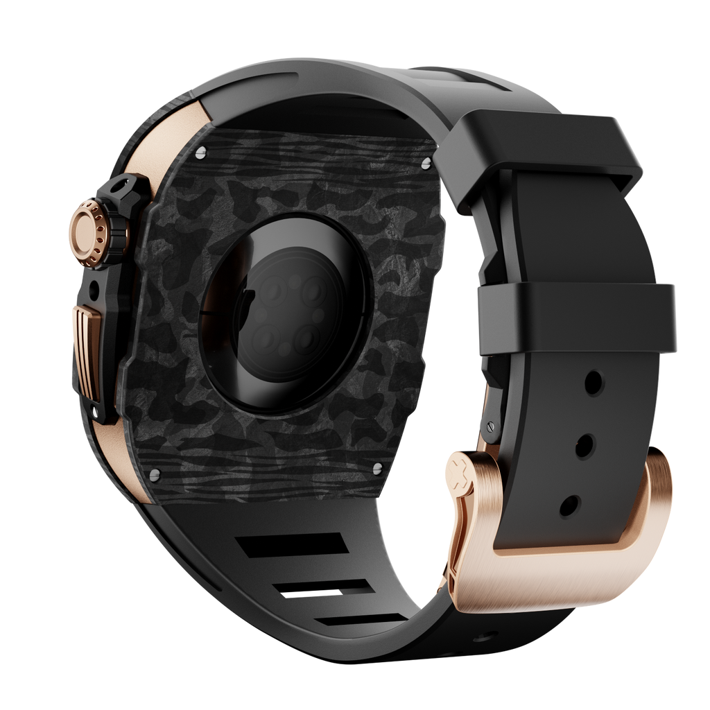 CARBON Series Case for Apple Watch Series 10,11 - 46mm  ROSE GOLD  & CARBON FIBRE