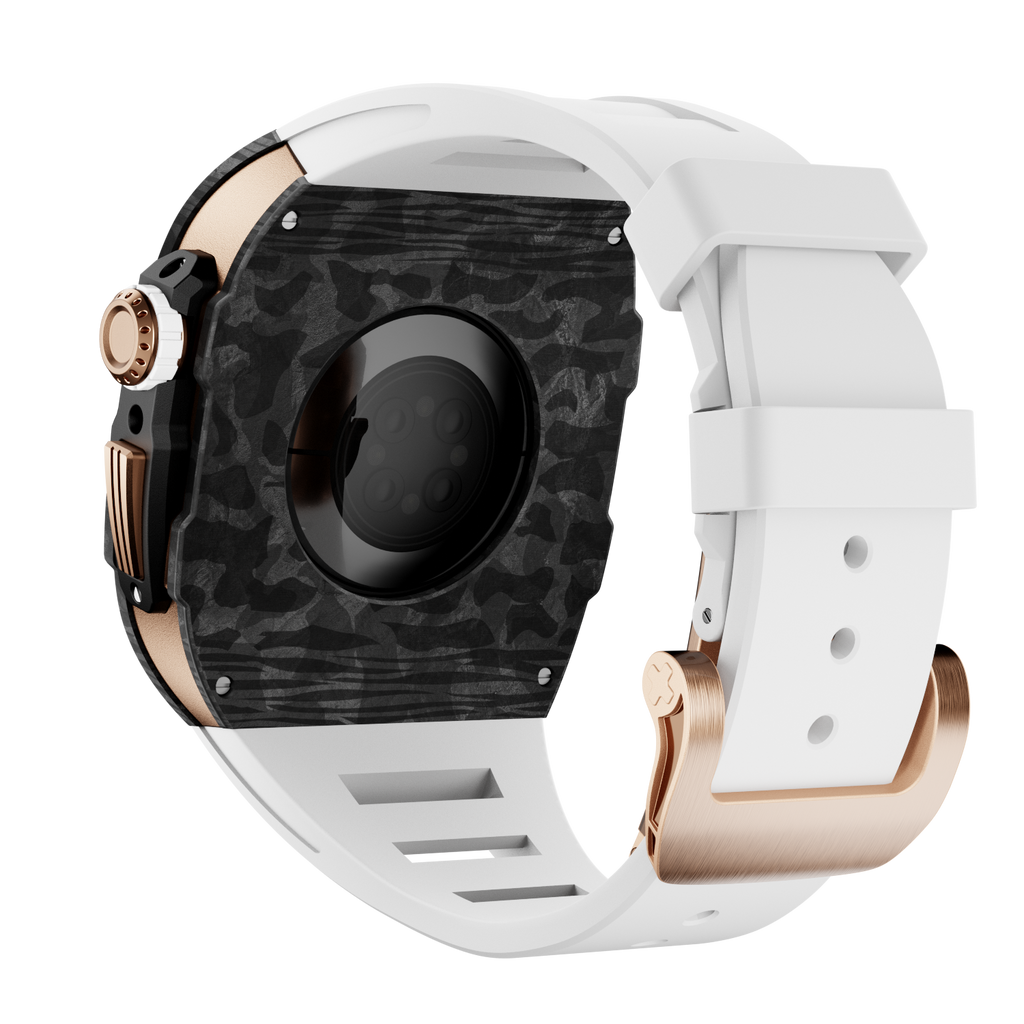 CARBON Series Case for Apple Watch Series 10,11 - 46mm  ROSE GOLD  & CARBON FIBRE