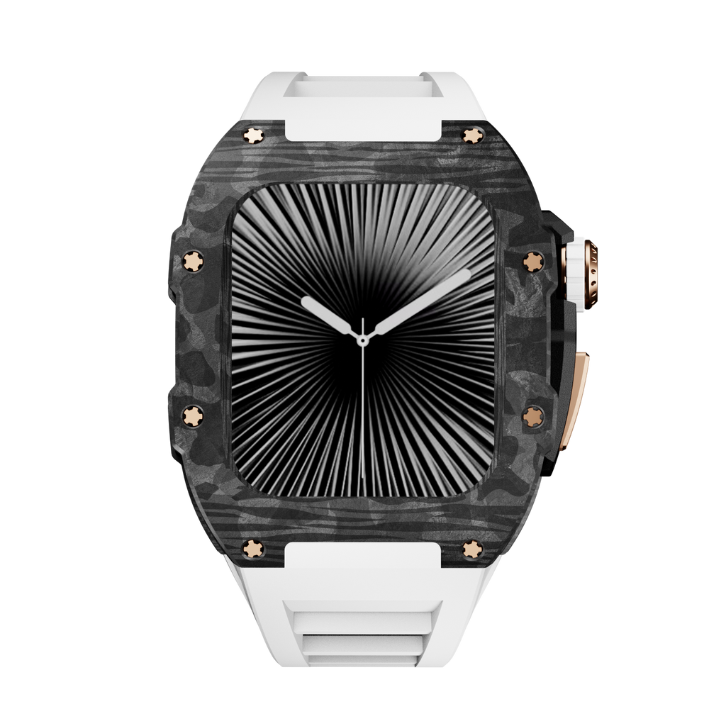 CARBON Series Case for Apple Watch Series 10,11 - 46mm  ROSE GOLD  & CARBON FIBRE