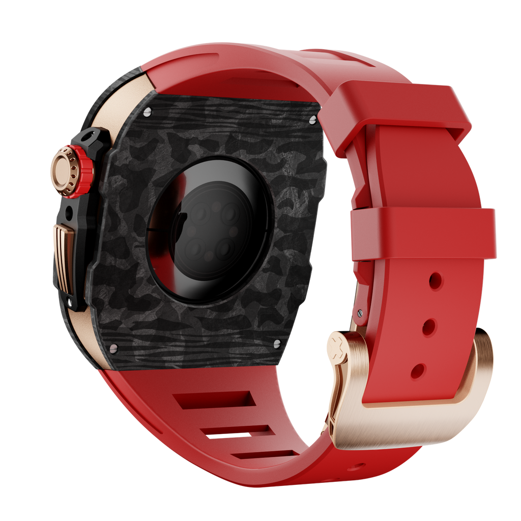 CARBON Series Case for Apple Watch Series 10,11 - 46mm  ROSE GOLD  & CARBON FIBRE
