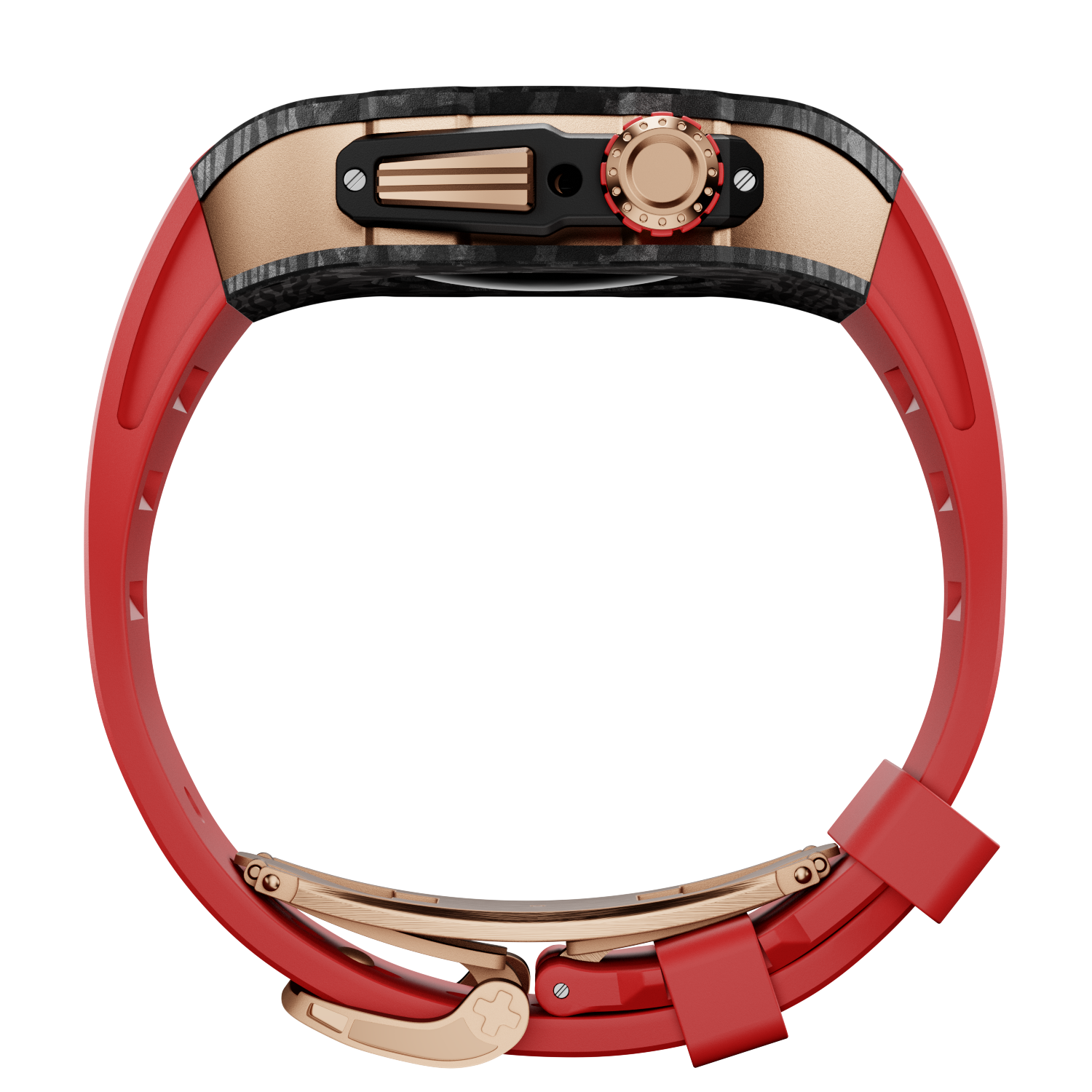 CARBON Series Case for Apple Watch Series 10,11 - 46mm  ROSE GOLD  & CARBON FIBRE