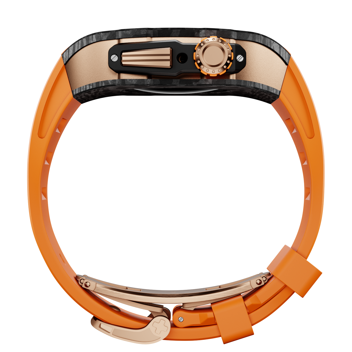 CARBON Series Case for Apple Watch Series 10,11 - 46mm  ROSE GOLD  & CARBON FIBRE