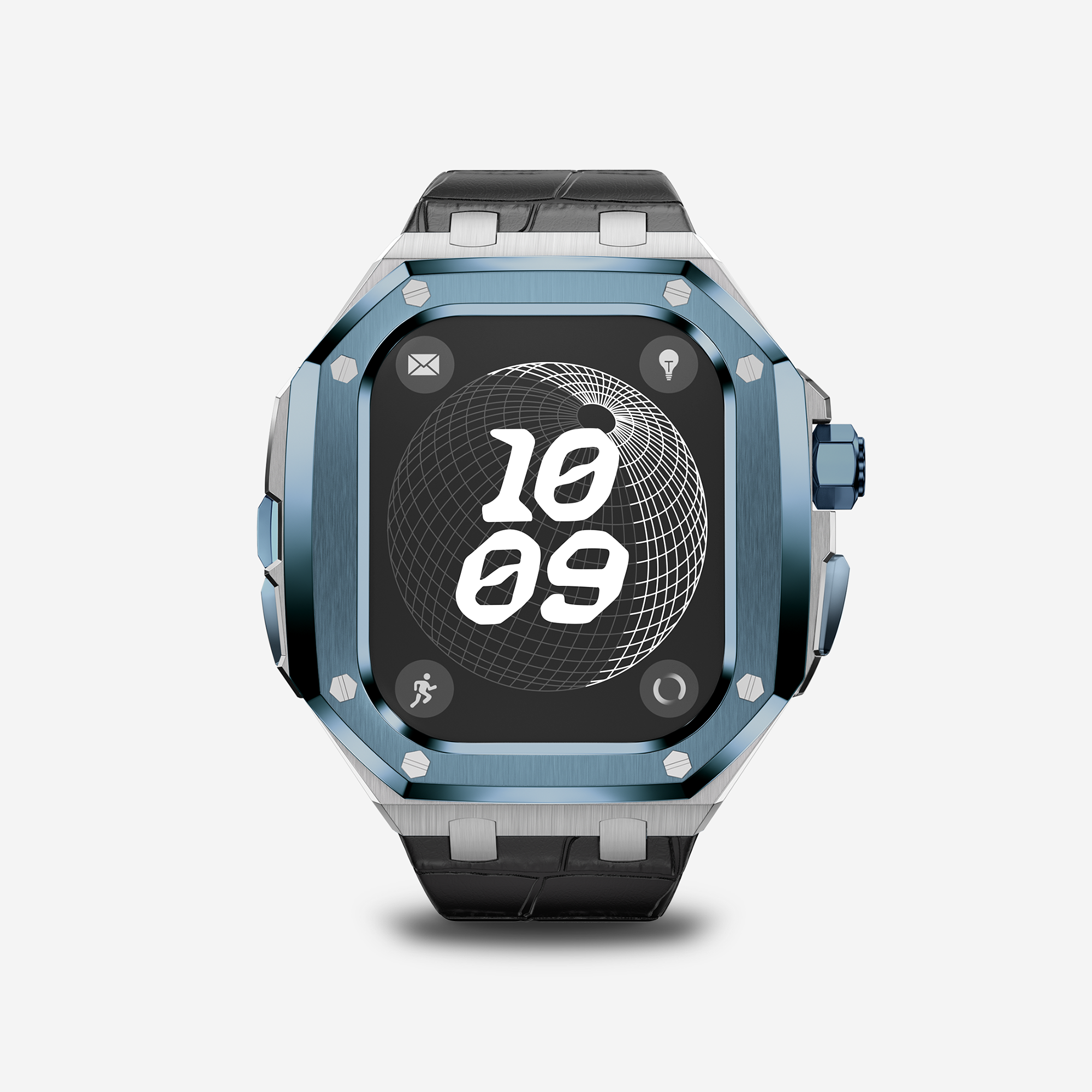 APRO TL 49MM Titanium Apple Watch Modification Kit (Silver Blue)