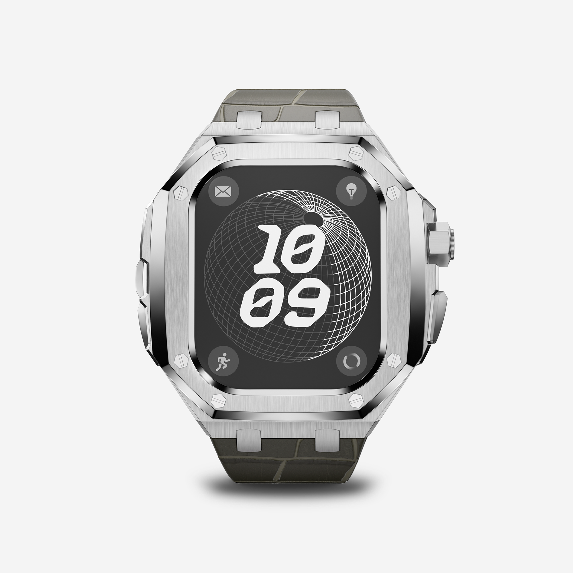 AP ROYAL OAK STYLE  49MM Titanium Apple Watch Modification Kit (Silver)