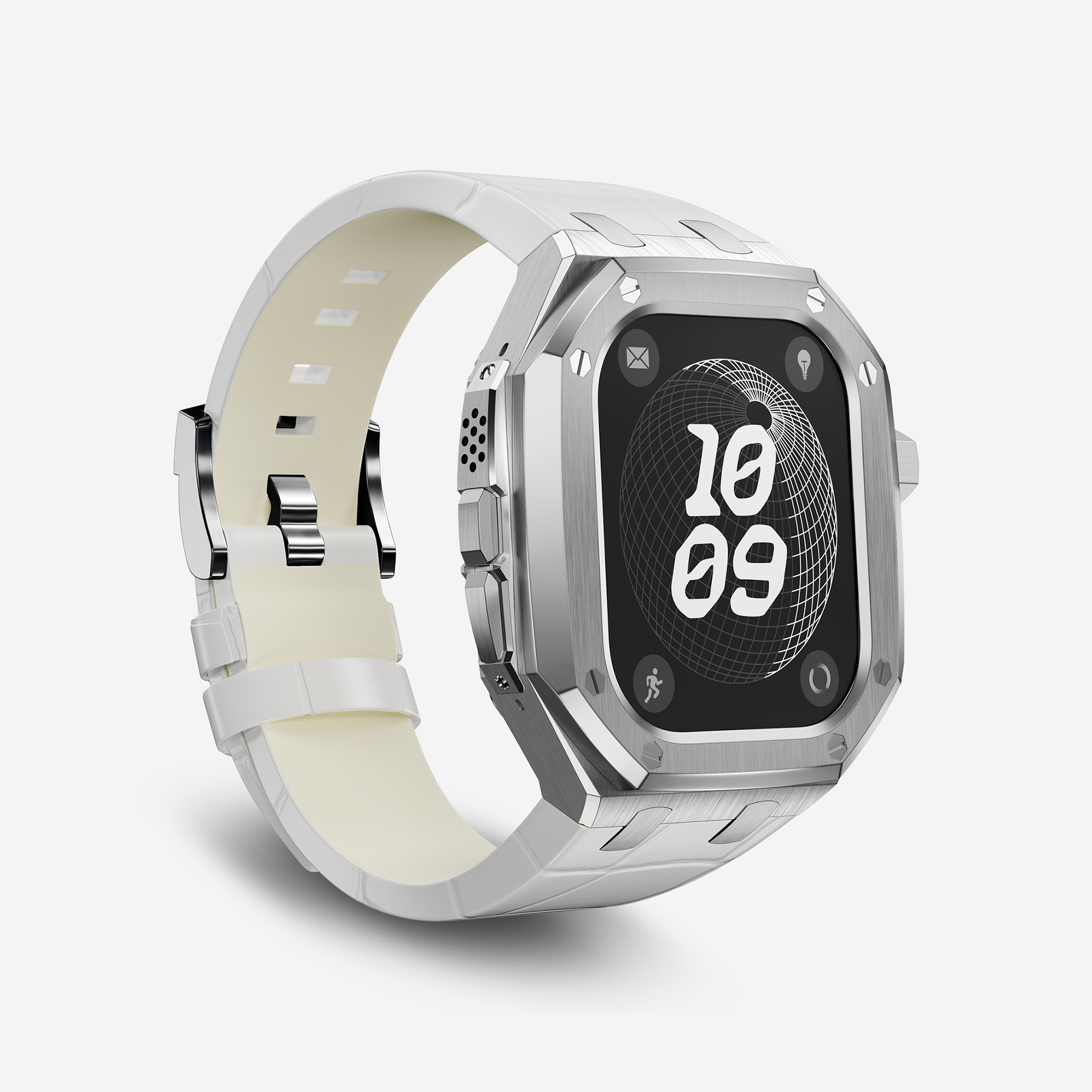 AP ROYAL OAK STYLE  49MM Titanium Apple Watch Modification Kit (Silver)