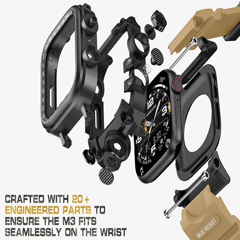TOUGH M3 46mm - Case for Apple Watch Series 10,11 (Black Khaki)
