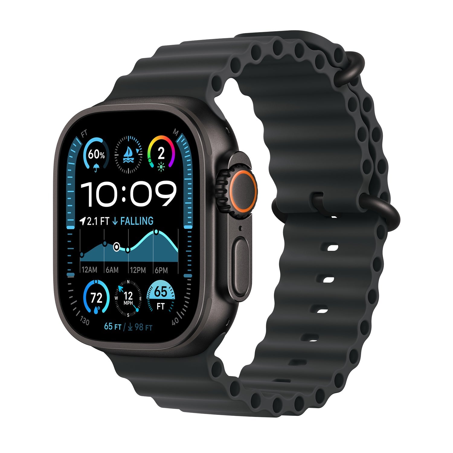 Ocean Replacement Strap for Apple Watch - Black (Fall/2024)