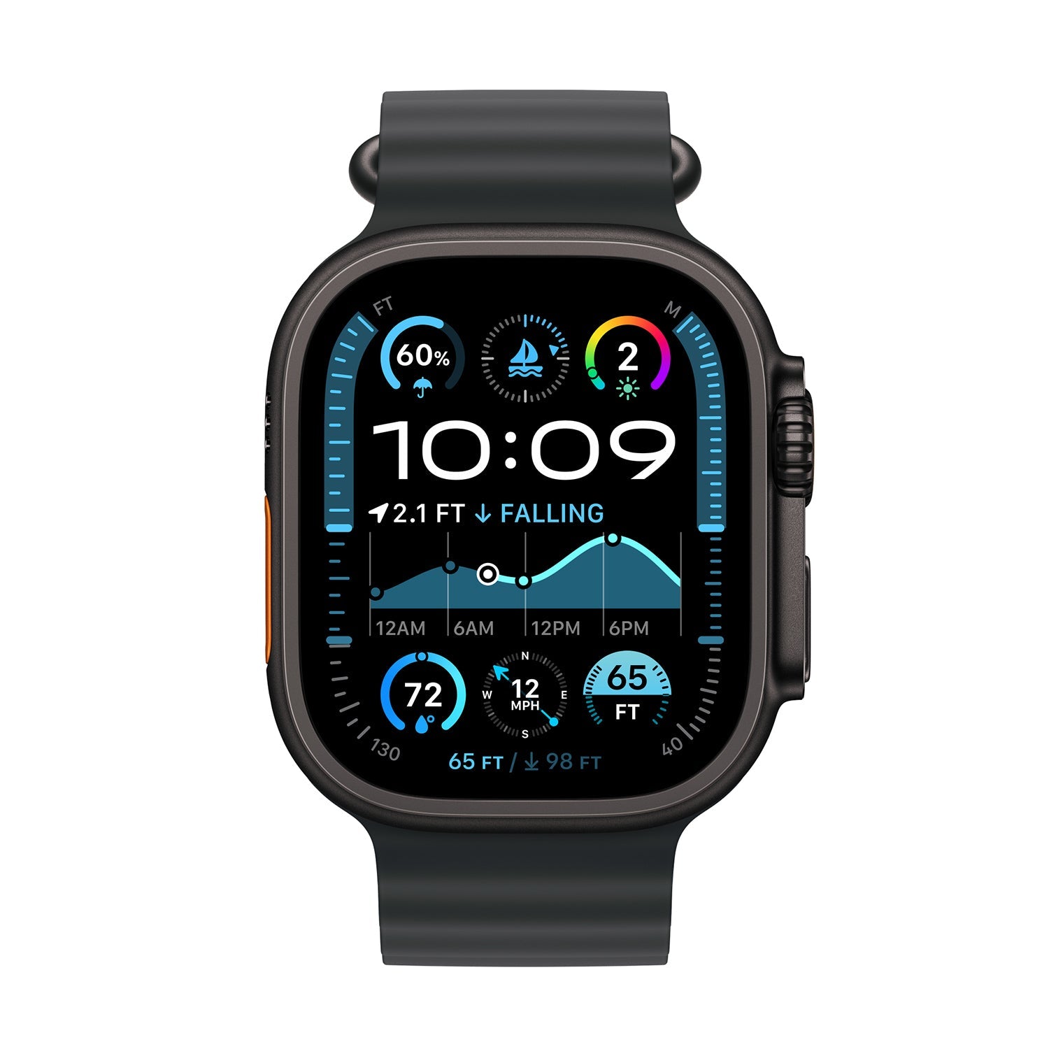 Ocean Replacement Strap for Apple Watch - Black (Fall/2024)