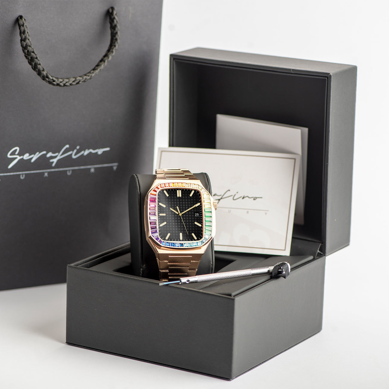 Apple Watch Case / NEMESI - LTD Edition Rose Gold Raimbow Diamond