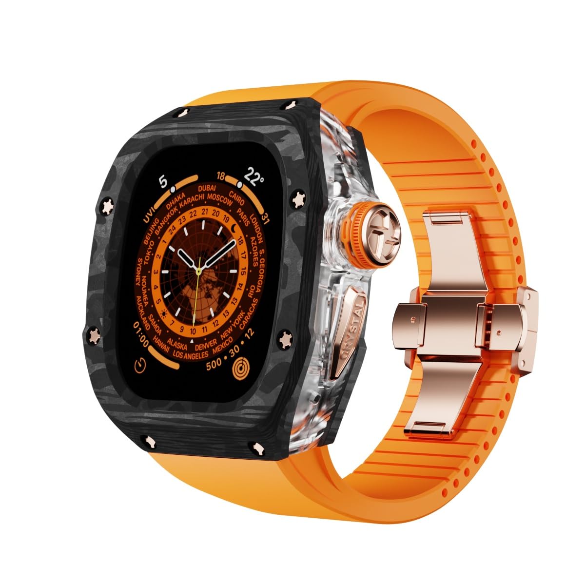 CRYSTAL RM Series 49mm ROSE GOLD - Apple watch Mod Case for Apple Watch Ultra 1 & 2