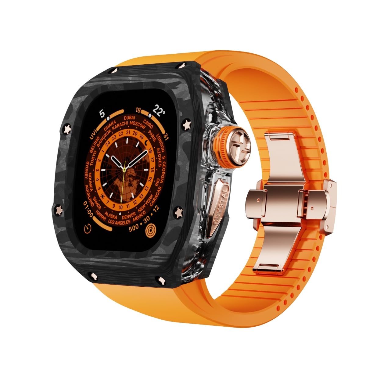 CRYSTAL RM Series 49mm ROSE GOLD - Apple watch Mod Case for Apple Watch Ultra 1 & 2