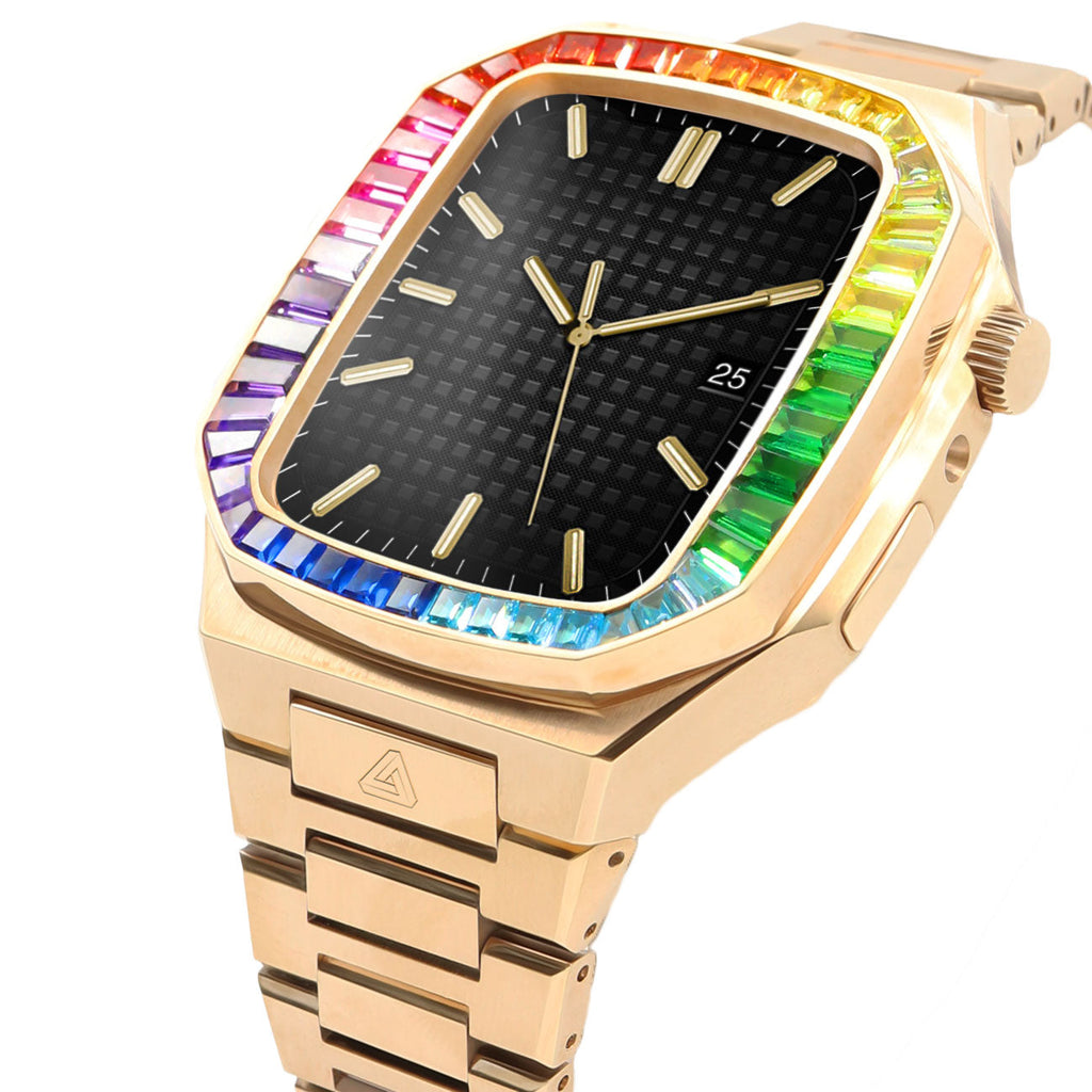 Apple Watch Case / NEMESI - LTD Edition Rose Gold Raimbow Diamond