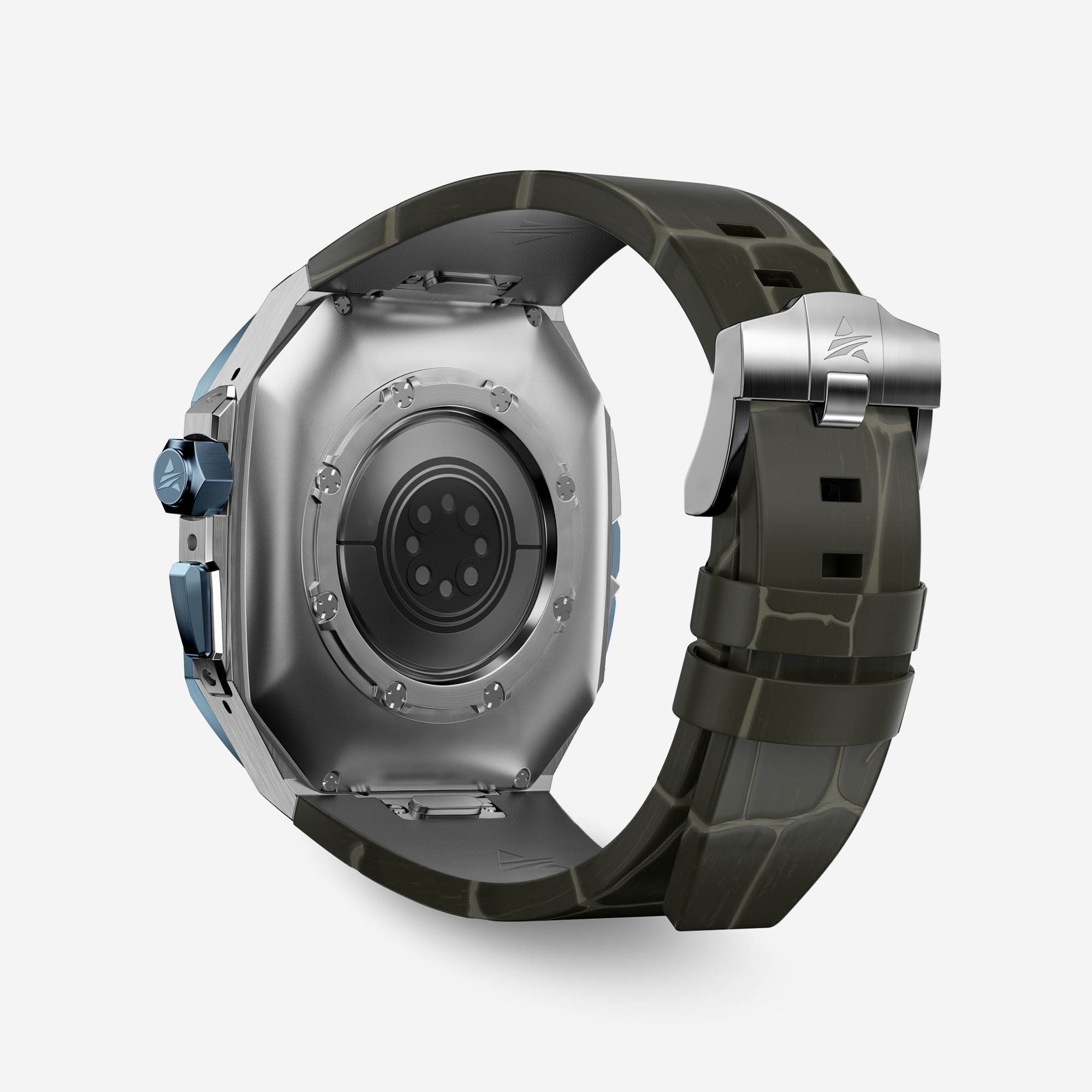 APRO TL 49MM Titanium Apple Watch Modification Kit (Silver Blue)