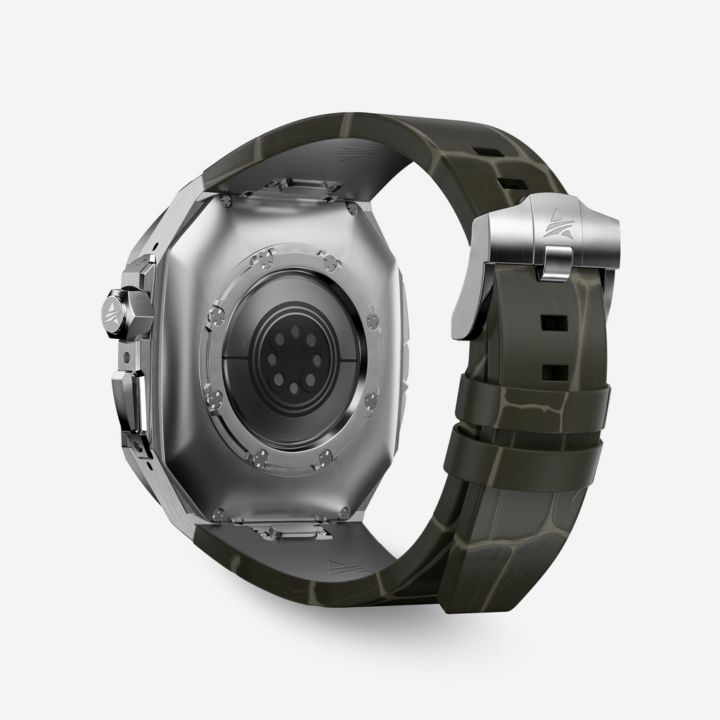 AP ROYAL OAK STYLE  49MM Titanium Apple Watch Modification Kit (Silver)